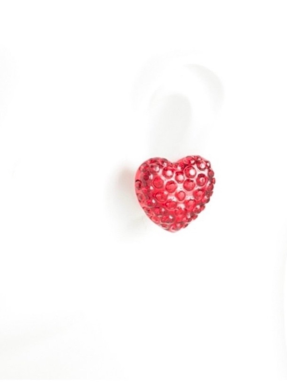 Betsey Johnson Call Me Acrylic Rhinestone Heart Earrings NWT - Picture 4 of 8